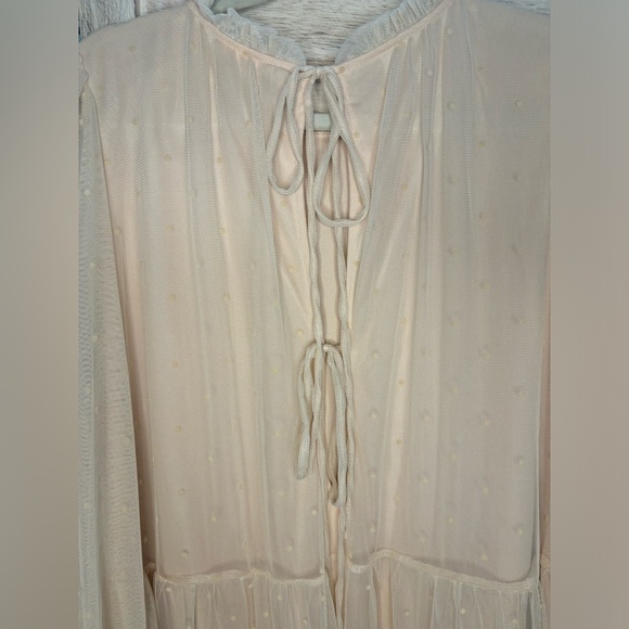 Blush Tulle Tiered Sheer Sleeve Babydoll Dress NWOT - Picture 9 of 16